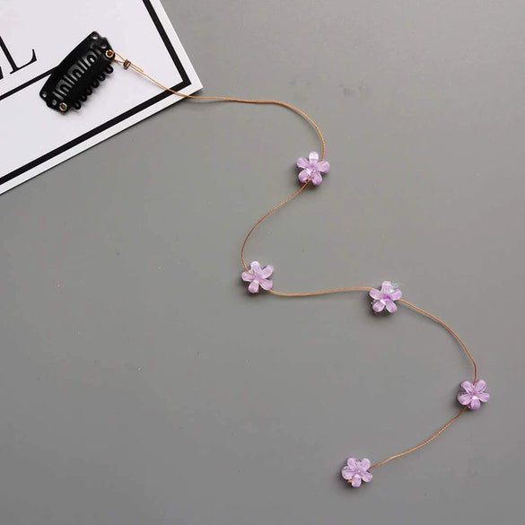 Acrylic Handmade Women's Small Flash Diamond Invisible Flower Braided Hair Plate Hair Bangs Ponytail Bb Clip