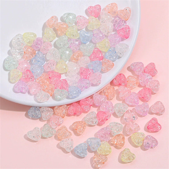 Acrylic Heart Shaped Beads For Handmade Jewelry Bracelet Earrings Accessories
