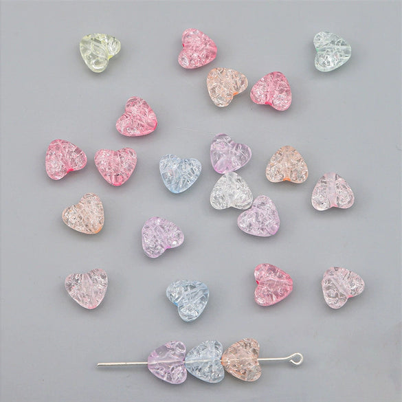 Acrylic Heart Shaped Beads For Handmade Jewelry Bracelet Earrings Accessories