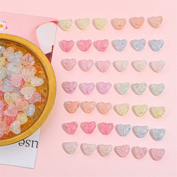 Acrylic Heart Shaped Beads For Handmade Jewelry Bracelet Earrings Accessories