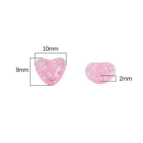 Acrylic Heart Shaped Beads For Handmade Jewelry Bracelet Earrings Accessories