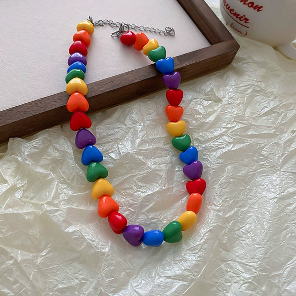 Acrylic Heart Shaped Love Necklace