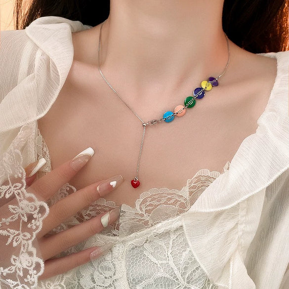Acrylic Heart Shaped Love Necklace