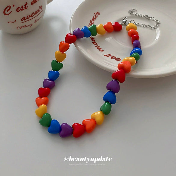 Acrylic Heart Shaped Love Necklace
