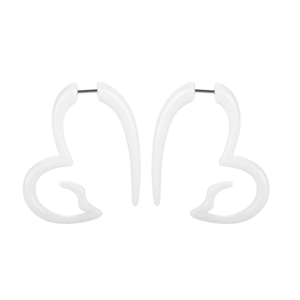 Acrylic Hiphop Earrings With Love Water Drops Bells Heart Pattern And Polishing Treatment