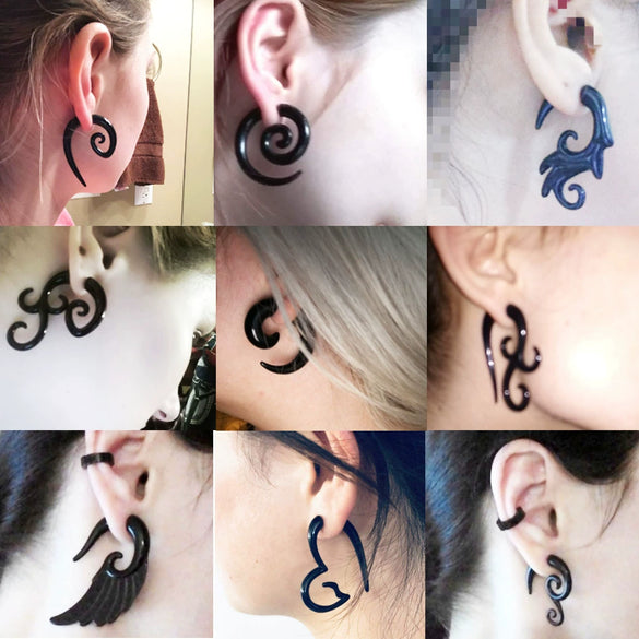 Acrylic Hiphop Earrings With Love Water Drops Bells Heart Pattern And Polishing Treatment