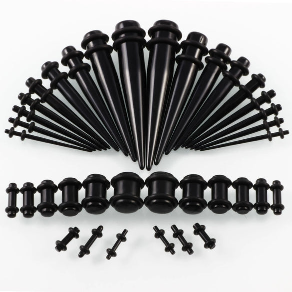 Acrylic Hiphop Geometric Ear Expander Earrings Piercing Jewelry Set