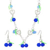 Acrylic Jewelry Threepiece Set With Plants Flowers Pattern Handmade For Women