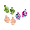 Acrylic Leaf Hoop Earrings Set With Hanging Leaf Details Versatile Botanical Style Jewelry For Women And Unisex Wear