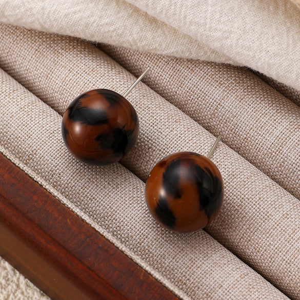 Acrylic Leopard Print Heart And Drop Shape Painted Women's Earrings Retro Style