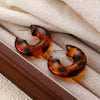 Acrylic Leopard Print Heart And Drop Shape Painted Women's Earrings Retro Style