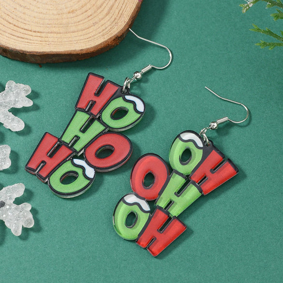 Acrylic Letter Doublesided Asymmetric Earrings For Men And Women