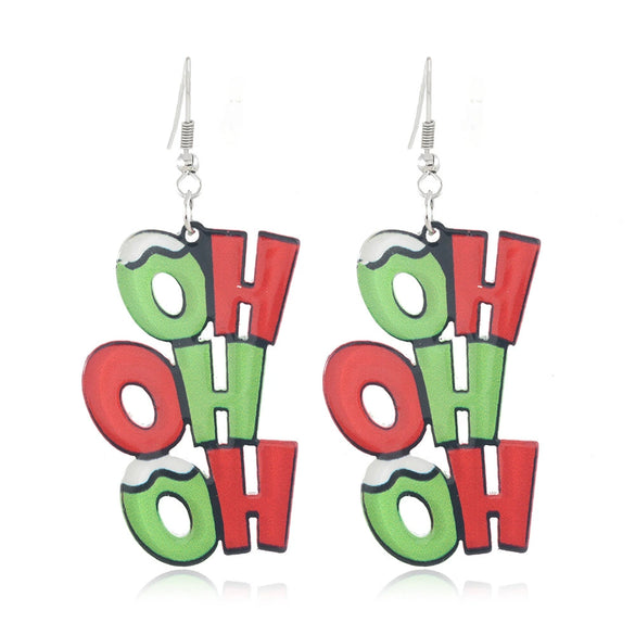 Acrylic Letter Doublesided Asymmetric Earrings For Men And Women