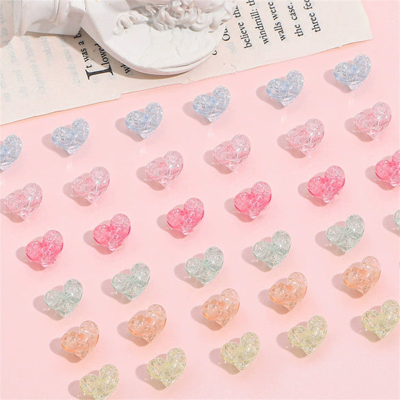 Acrylic Loose Beads For Jewelry Accessories Handmade Cartoon Style Peach Heart Shape