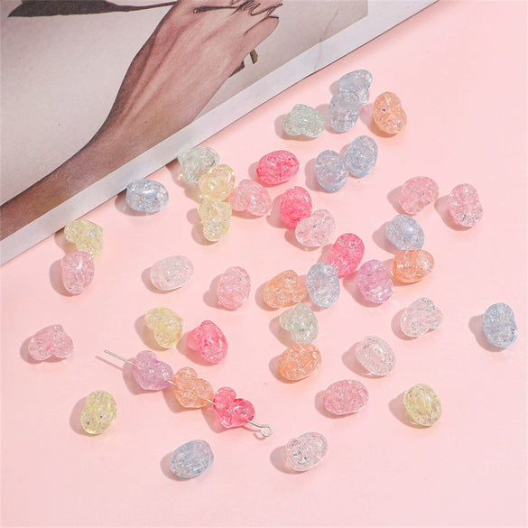 Acrylic Loose Beads For Jewelry Accessories Handmade Cartoon Style Peach Heart Shape