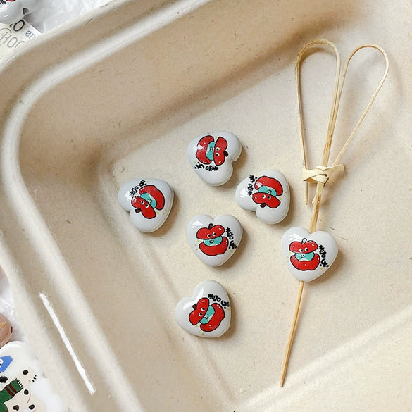 Acrylic Loose Beads Handpainted Snake Elephant Circle Pattern Diy Bracelet Necklace Accessories Environmentally Friendly Style
