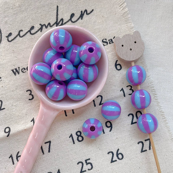 Acrylic Loose Beads Heart Star Shaped Colorful Striped Diy Handmade Mobile Phone Chain Accessories