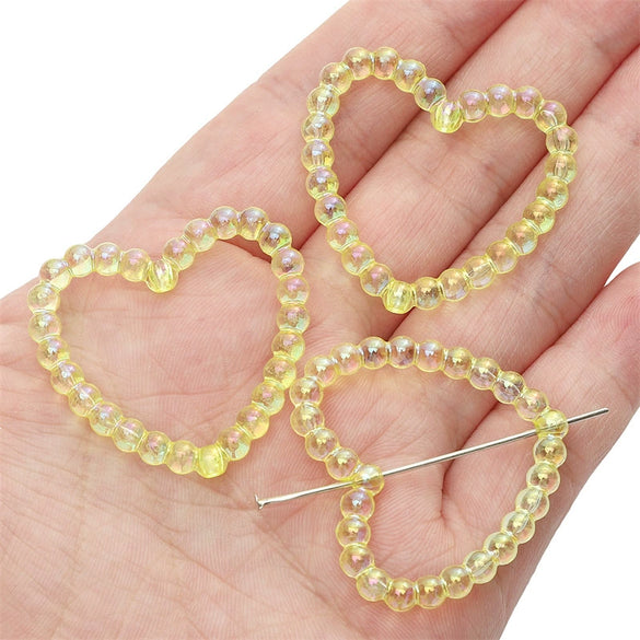 Acrylic Loose Beads Hollow Love Shape Handmade Minimalist Style Diy Bracelet And Necklace Material