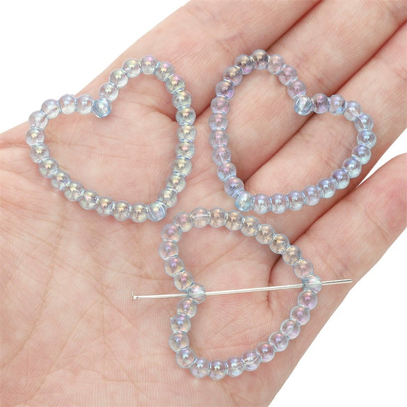 Acrylic Loose Beads Hollow Love Shape Handmade Minimalist Style Diy Bracelet And Necklace Material