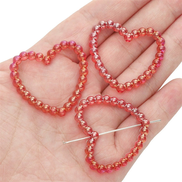 Acrylic Loose Beads Hollow Love Shape Handmade Minimalist Style Diy Bracelet And Necklace Material