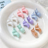 Acrylic Loose Beads Jewelry Accessories With Line Pattern Handmade By Baking Varnish Bunny And Jelly Bean Shaped