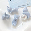 Acrylic Loose Beads Jewelry Accessories With Line Pattern Handmade By Baking Varnish Bunny And Jelly Bean Shaped