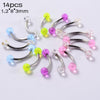 Acrylic Luminous Tongue Piercing Nail Set Round Fantasy Crack Ball Navel Ring Horseshoe Ring Nose Ring