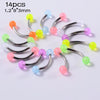 Acrylic Luminous Tongue Piercing Nail Set Round Fantasy Crack Ball Navel Ring Horseshoe Ring Nose Ring