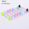 Acrylic Luminous Tongue Piercing Nail Set Round Fantasy Crack Ball Navel Ring Horseshoe Ring Nose Ring