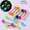 Acrylic Luminous Tongue Piercing Nail Set Round Fantasy Crack Ball Navel Ring Horseshoe Ring Nose Ring
