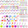 Acrylic Luminous Tongue Piercing Nail Set Round Fantasy Crack Ball Navel Ring Horseshoe Ring Nose Ring