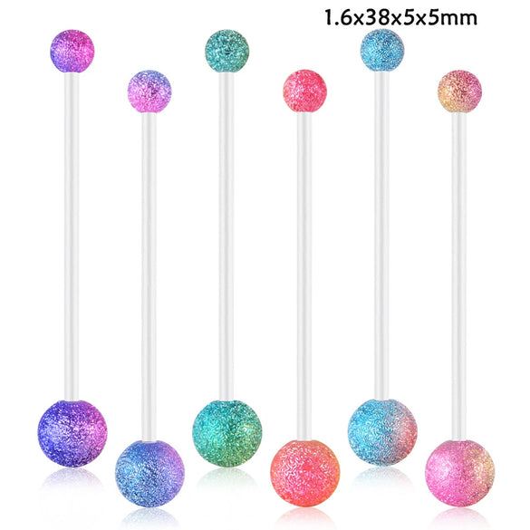 Acrylic Luminous Tongue Piercing Nail Set Round Fantasy Crack Ball Navel Ring Horseshoe Ring Nose Ring