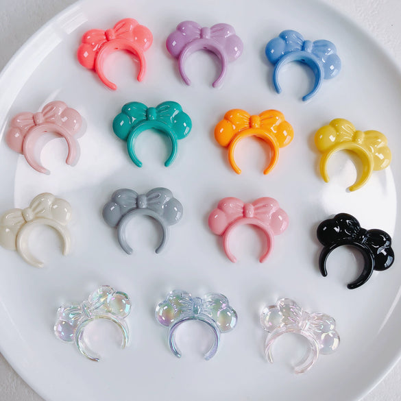Acrylic Macaron Straight Hole Bow Headband Beaded Loose Beads Resin Accessories Spacer Beads Mobile Phone Chain