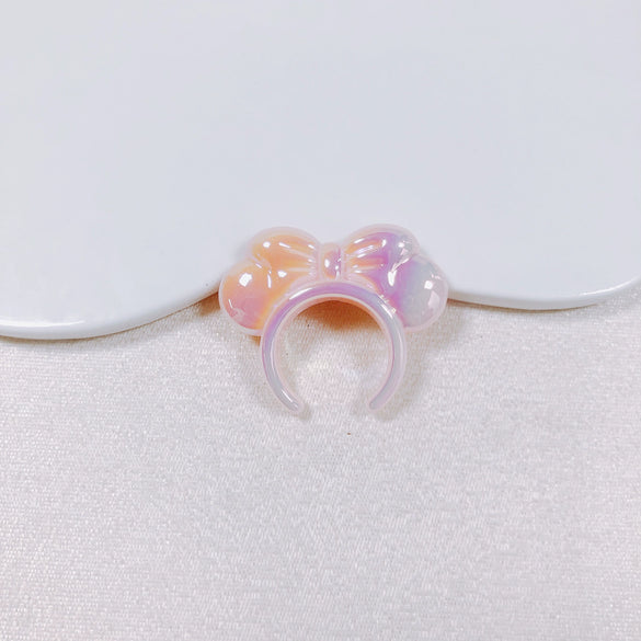 Acrylic Macaron Straight Hole Bow Headband Beaded Loose Beads Resin Accessories Spacer Beads Mobile Phone Chain