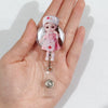 Acrylic Nurse Easy Pull Buckle Retractable Cartoon Keychain