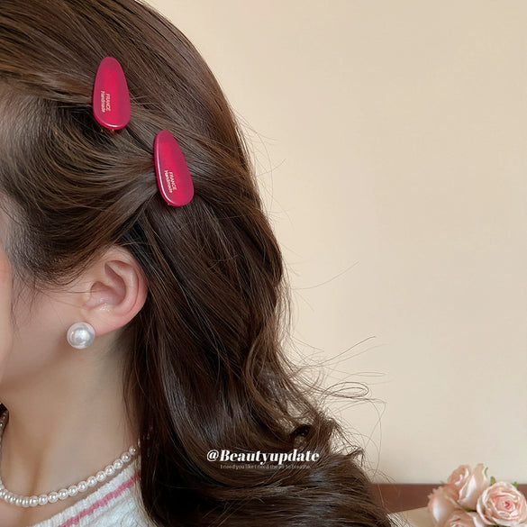 Acrylic Oval Water Drop Handmade Duckbill Hair Clip For Women Versatile Minimalist Style