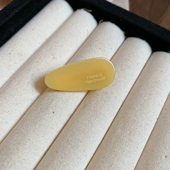 Acrylic Oval Water Drop Handmade Duckbill Hair Clip For Women Versatile Minimalist Style