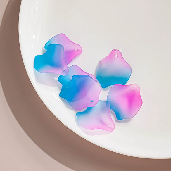 Acrylic Petal Flower Frosted Gradient Diy Earrings And Hairpin Accessories
