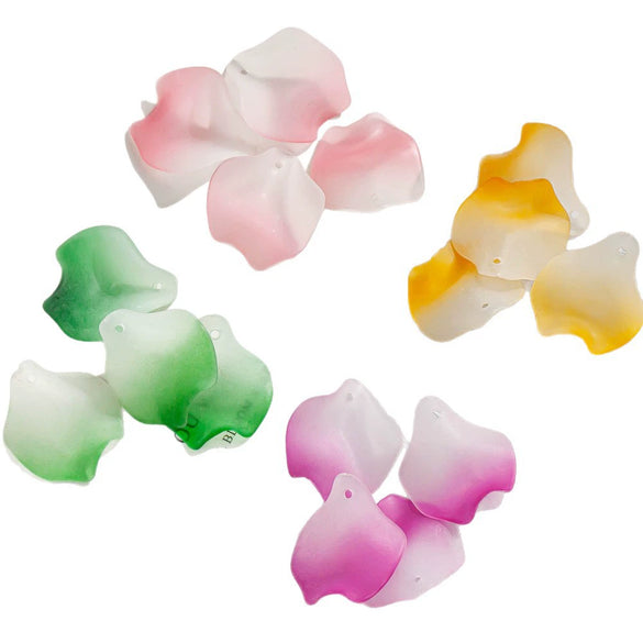 Acrylic Petal Flower Frosted Gradient Diy Earrings And Hairpin Accessories