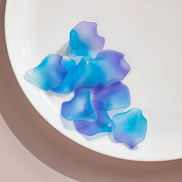 Acrylic Petal Flower Frosted Gradient Diy Earrings And Hairpin Accessories
