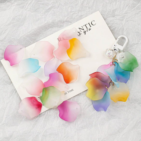 Acrylic Petal Flower Frosted Gradient Diy Earrings And Hairpin Accessories