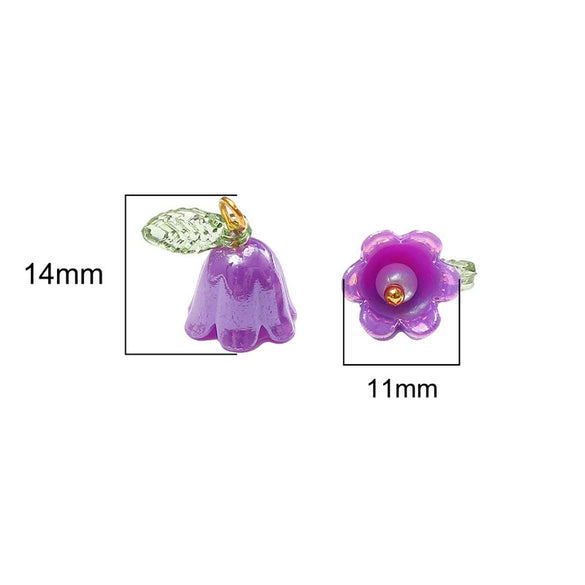 Acrylic Plated Lily Orchid Beads Handmade Necklace Bracelet Clothing Accessories Wholesale