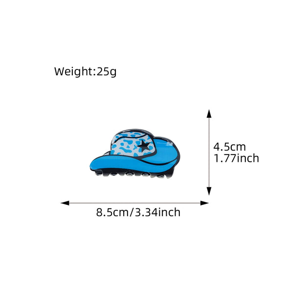 Acrylic Pvc Handmade Leopardprint Cowboy Hat Hairpin Women's Hair Accessories Headwear