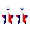 Acrylic Red Blue And White Striped Geometric Earrings Minimalist Versatile Festive Jewelry For Women And Men