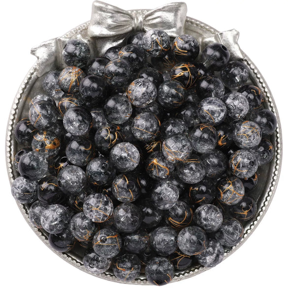 Acrylic Round Beads Handmade Diy Beaded Bracelet Material Accessories With Cracked Twocolor Design Highend Feel