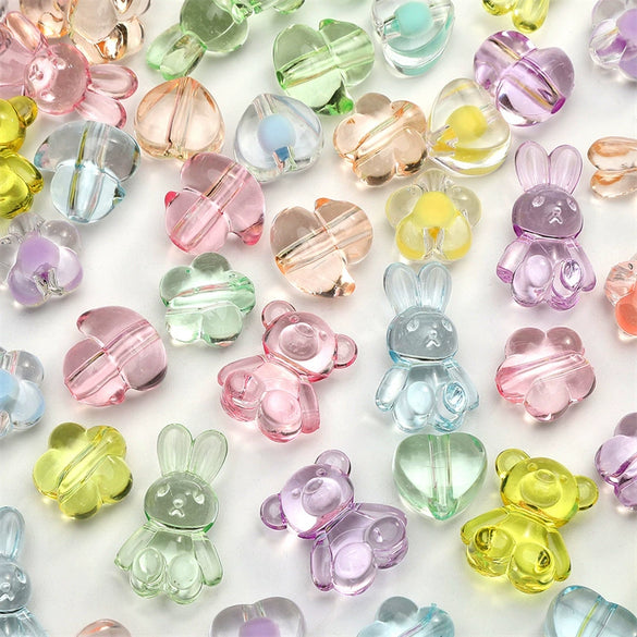 Acrylic Simple Style Fivepointed Star And Round Beads Diy Hair Ornament Accessories