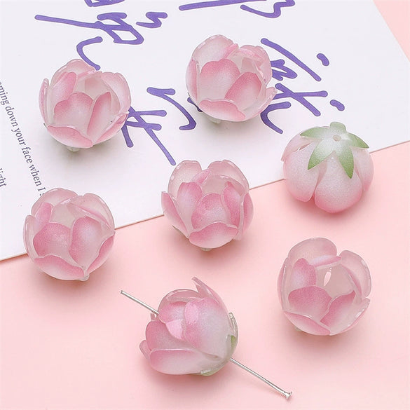 Acrylic Simple Style Handmade Peach Blossom Pendant Beaded Jewelry Accessories Bracelet Necklace