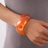 Acrylic Smudged Asymmetrical Wide Handmade Retro Bracelet For Women