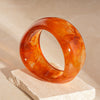 Acrylic Smudged Asymmetrical Wide Handmade Retro Bracelet For Women