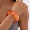 Acrylic Smudged Asymmetrical Wide Handmade Retro Bracelet For Women